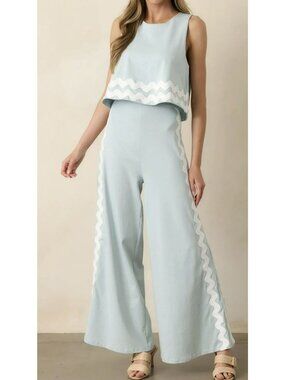 Prosperina Aqua Kayla Jumpsuit Small New